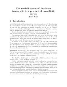 The moduli spaces of Jacobians isomorphic to a product of two elliptic curves