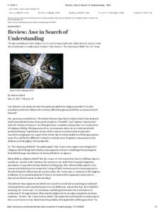 Review: Awe in Search of Understanding - WSJ DOW JONES, A NEWS CORP COMPANY