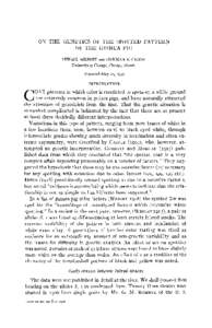 ON T H E GENETICS OF T H E SPOTTED PATTERN OF THE GUINEA P I G SEWALL WRIGHT AND HERMAN B. CHASE University of Chicago, Chicago, Illinois Received May z o , 1936 INTRODUCTION