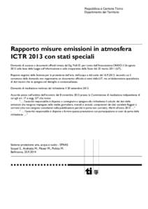 Microsoft Word - Rapporto misure emissioni in atmosfera ICTR 2013 con stati speciali def_25-9-14 def.docx