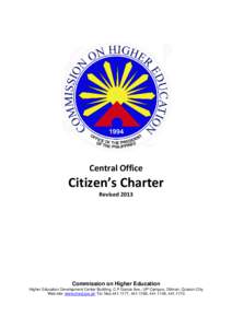 Central Office  Citizen’s Charter RevisedCommission on Higher Education