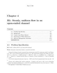 May 27, 2001  Chapter 4 H1: Steady, uniform flow in an open-ended channel Contents