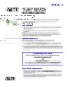 WATS Talent Search Instructions