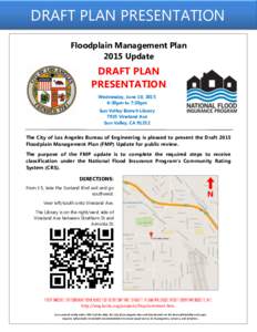 DRAFT PLAN PRESENTATION Floodplain Management Plan 2015 Update DRAFT PLAN PRESENTATION