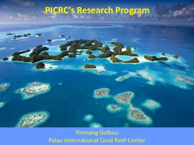 PICRC’s Research Program  Yimnang Golbuu Palau International Coral Reef Center  Unique and Diverse Habitats