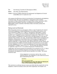 6JSC/ALA/14 July 25, 2012 Page 1 of 8 TO:  Joint Steering Committee for Development of RDA