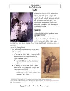 COMPLETE Blom Family Genealogy BLOM Blom enters the family tree as Lisa Blom (pictured with her family to the left and on page 3 with