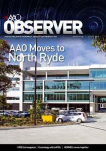 OBSERVER THE AUSTRALIAN ASTRONOMICAL OBSERVATORY NEWSLETTER NUMBER 122  AUGUST 2012