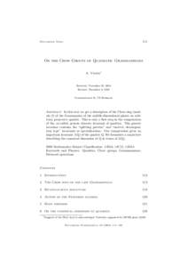 111  Documenta Math. On the Chow Groups of Quadratic Grassmannians A. Vishik1