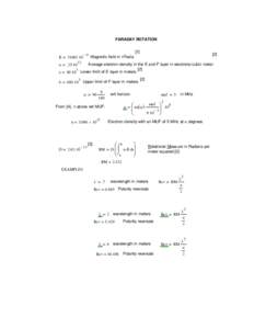 FARADAY ROTATION  B := 51692 ⋅ 10 −9