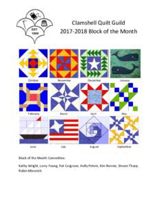 Clamshell Quilt GuildBlock of the Month October  November