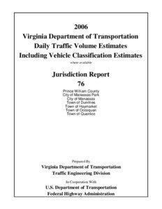 2006 Virginia Department of Transportation Daily Traffic Volume Estimates