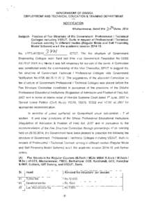 GOVERNMENT OF ORISSA EMPLOYMENT AND TECHNICAL EDUCATION & TRAINING DEPARTMENT *** NOTIFICATION  Bhubaneswar, dated tfre