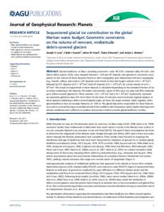 PUBLICATIONS Journal of Geophysical Research: Planets RESEARCH ARTICLE[removed]2014JE004685 Key Points: • Relict glacial landforms are mapped