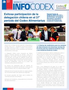 INFORME Nº 1 - Jueves 21 de AgostoExitosa participación de la delegación chilena en el 37° período del Codex Alimentarius