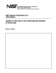 United States Department of Commerce Technology Administration National Institute of Standards and Technology NIST Special PublicationEdition