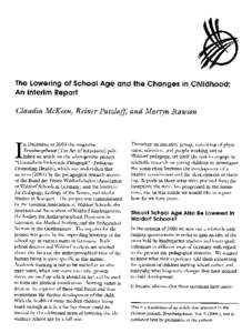 Extracted from Research Bulletin, January 2005, Volume X, #1, The Research Institute for Waldorf Education, Douglas Gerwin, David Mitchell, Co-Directors:    