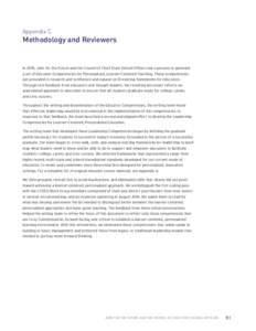 Appendix C  Methodology and Reviewers In 2015, Jobs for the Future and the Council of Chief State School Officers led a process to generate a set of Educator Competencies for Personalized, Learner-Centered Teaching. Thes