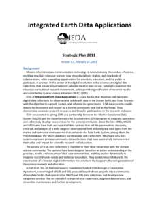    	
  Integrated	
  Earth	
  Data	
  Applications	
      Strategic	
  Plan	
  2011	
  