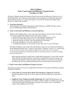 Water Conservation and Efficiency Program Review Form