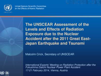 United Nations Scientific Committee on the Effects of Atomic Radiation The UNSCEAR Assessment of the Levels and Effects of Radiation Exposure due to the Nuclear