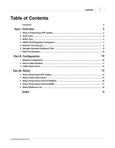 Contents  I Table of Contents Foreword