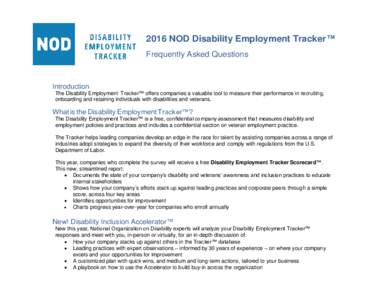 2016 NOD Disability Employment Tracker - FAQ