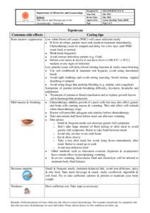 Department of Obstetrics and Gynaecology Subject Side effects and Nursing tips of the chemotherapy - Topotecan  Document No
