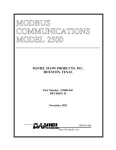 MODBUS COMMUNICATIONS MODEL 2500 __________________________________________  DANIEL FLOW PRODUCTS, INC.