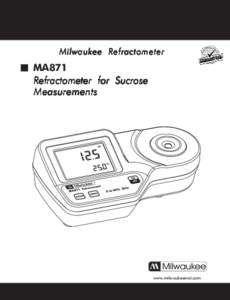 www.milwaukeeinst.com  INSTRUCTION MANUAL Milwaukee Refractometer  MA871