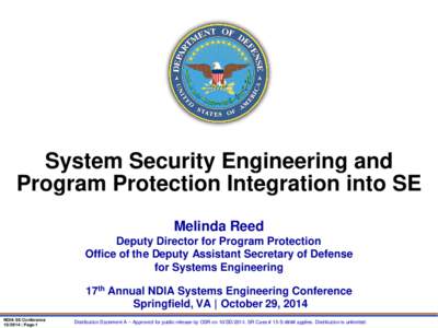 System Security Engineering and Program Protection Integration into SE