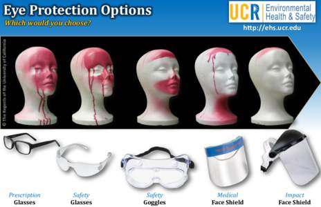 Eye Protection Options Which would you choose? © The Regents of the University of California http://ehs.ucr.edu