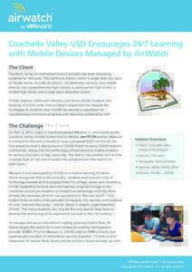 May 15, AirWatch Case Study - Coachella Valley Unified School District