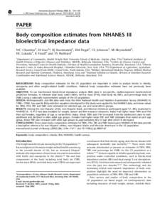 International Journal of Obesity, 1596–1609 ß 2002 Nature Publishing Group All rights reserved 0307– $25.00 www.nature.com/ijo PAPER Body composition estimates from NHANES III
