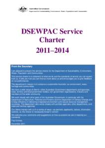 DSEWPAC Service Charter 2011–2014