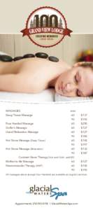MASSAGES	  mins Deep Tissue Massage