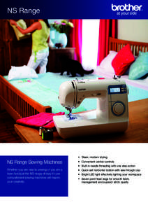 NS Range  • Sleek, modern styling NS Range Sewing Machines