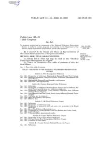 PUBLIC LAW 111–11—MAR. 30, STAT. 991 Public Law 111–11 111th Congress