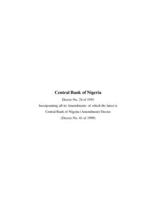 The Central Bank of Nigeria Act (Decree No[removed])