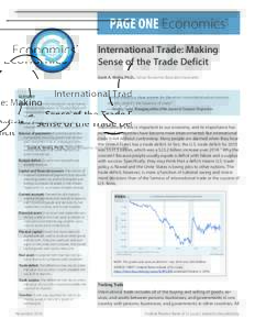 PAGE ONE Economics  ® International Trade: Making Sense of the Trade Deficit
