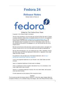 Release Notes - Release Notes for Fedora 24