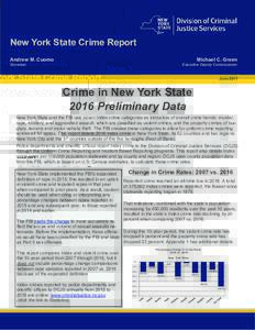 JuneNew York State Crime Report Andrew M. Cuomo  Michael C. Green