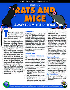 LESS-TOXIC PEST MANAGEMENT  KEEPING RATS AND MICE