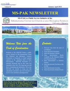 January-April[removed]Volume 03 MS-PAK NEWSLETTER MS-PAK is a Public Service Initiative of the