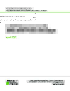 CAUT Response to theFederal Budget April 2015 CAUT Response to theFederal Budget