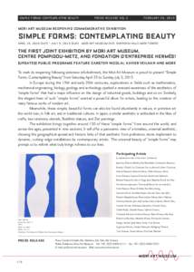 Simple Forms: Contemplating Beauty  Press Release vol.2 FEBRUARY 26, 2015