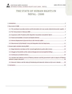       THE STATE OF HUMAN RIGHTS IN  NEPAL ‐ 2008 