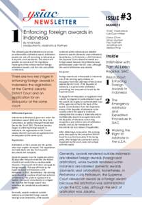 1  NEWSLETTER Enforcing foreign awards in Indonesia By Andi Kadir,