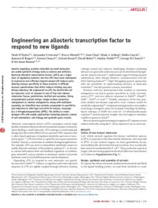 Articles  Engineering an allosteric transcription factor to respond to new ligands  npg