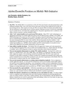 W3C Position Paper - Mobile Web - Adobe ZoomOn[removed]fm